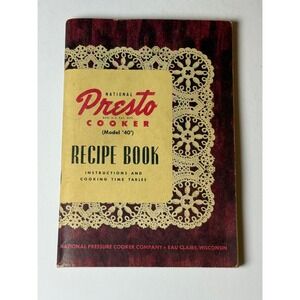 Vintage National Presto Cooker Model 40 Recipe Book Instruction Manual 1940s 50s